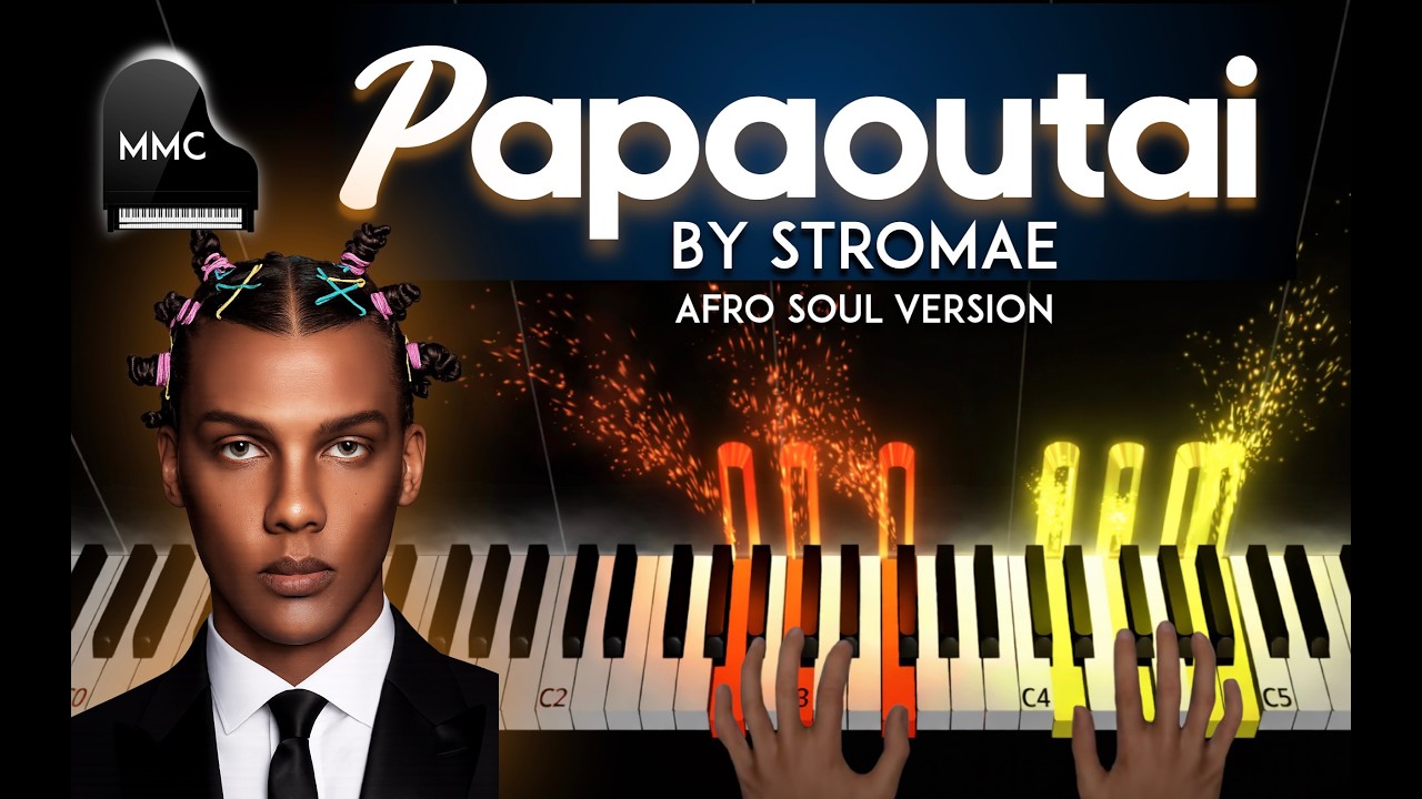 Papaoutai by Stromae - Afro soul version  piano cover/tutorial + sheet music + lyrics