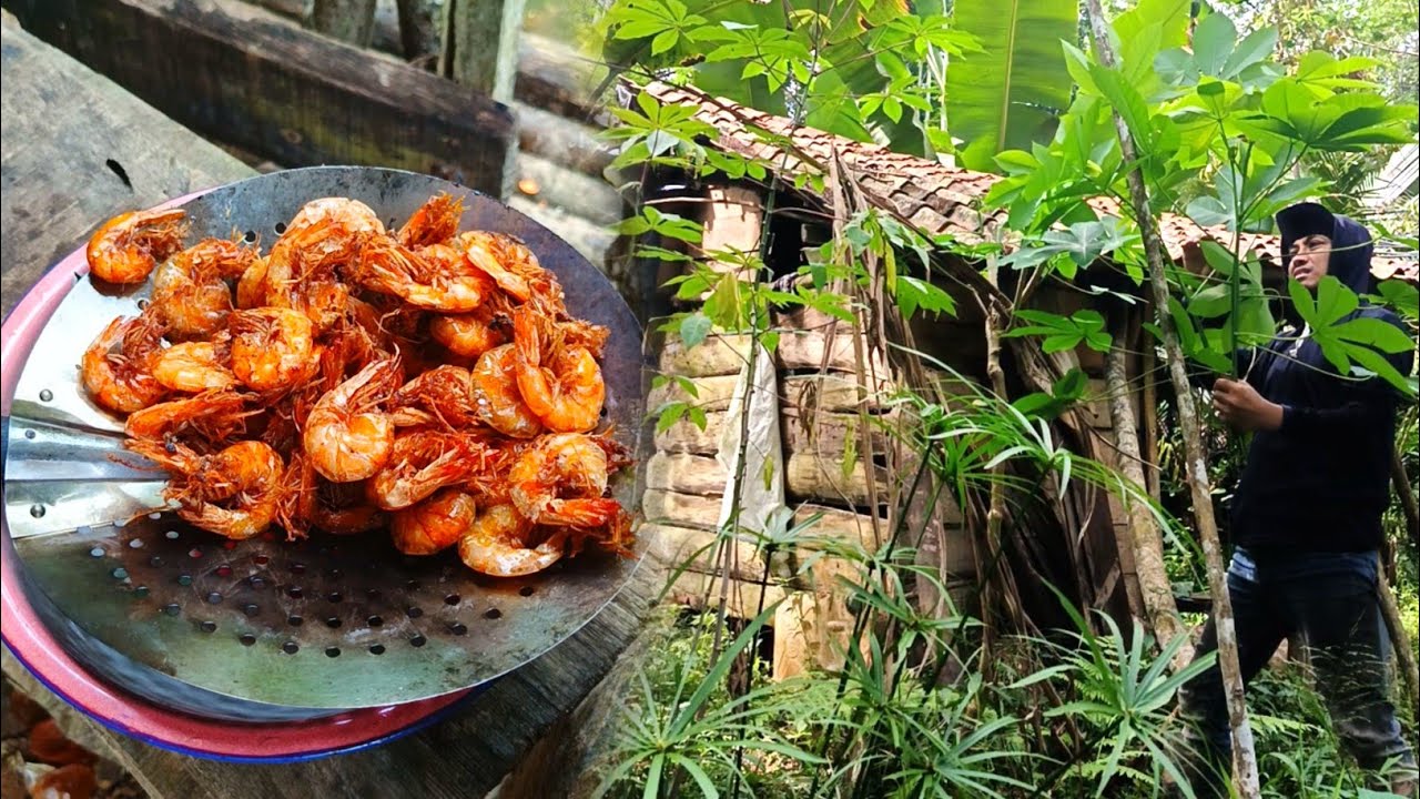 Udang saus tiram vs daun singkong rebus #dapurgosong #asmr #cooking #recipe