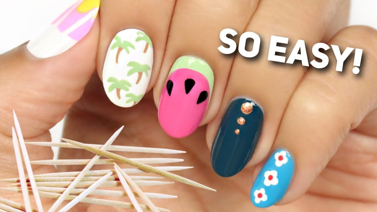 Nail Art For Beginners Using A TOOTHPICK! #2