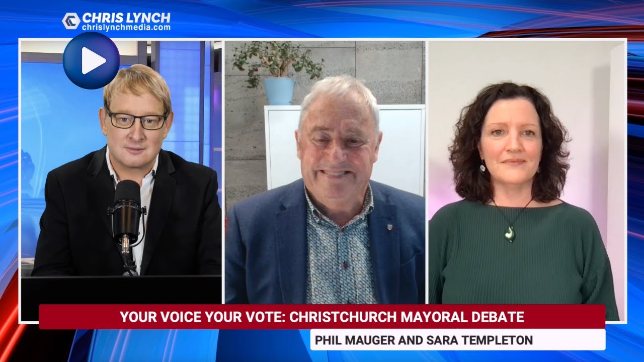 Christchurch LIVE Mayoral Debate. Phil Mauger & Sara Templeton