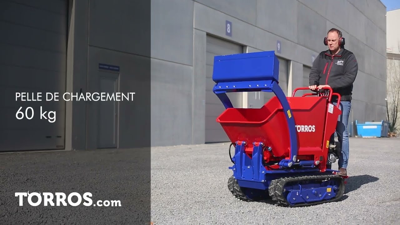 Mini Dumper hydrostatique avec benne basculante de 800 kg, pelle et moteur Honda TORROS HRD800HS