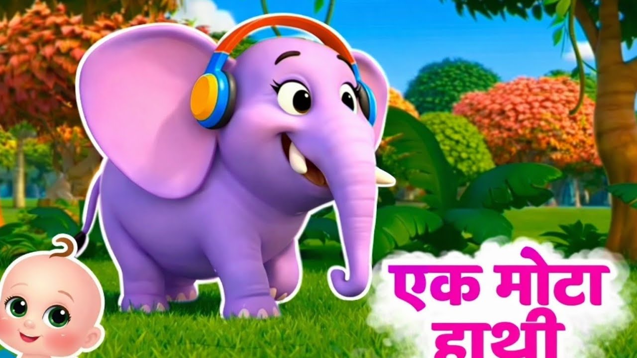 Ek Mota Hathi🐘 | एक मोटा हाथी | Bandar Mama | Chunnu Munnu | Aalu Ki Barat | Hindi rhymes for kids  