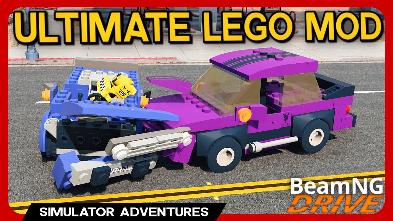 HUGE Lego Car Mod HAS EVERYTHING! - BeamNG Mods - Toy Building Block Car