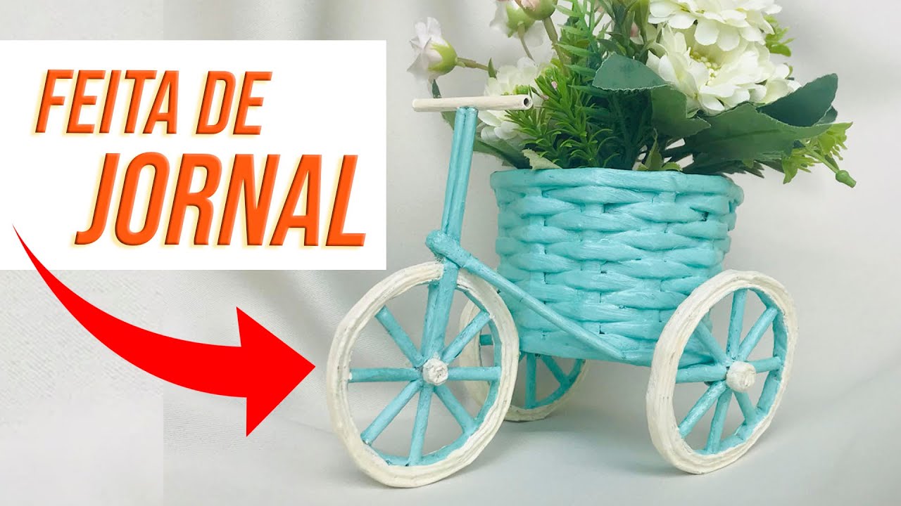 Como fazer Bicicleta Feita de Jornal - Tutorial / How to do NewsPaper Cycle - DIY