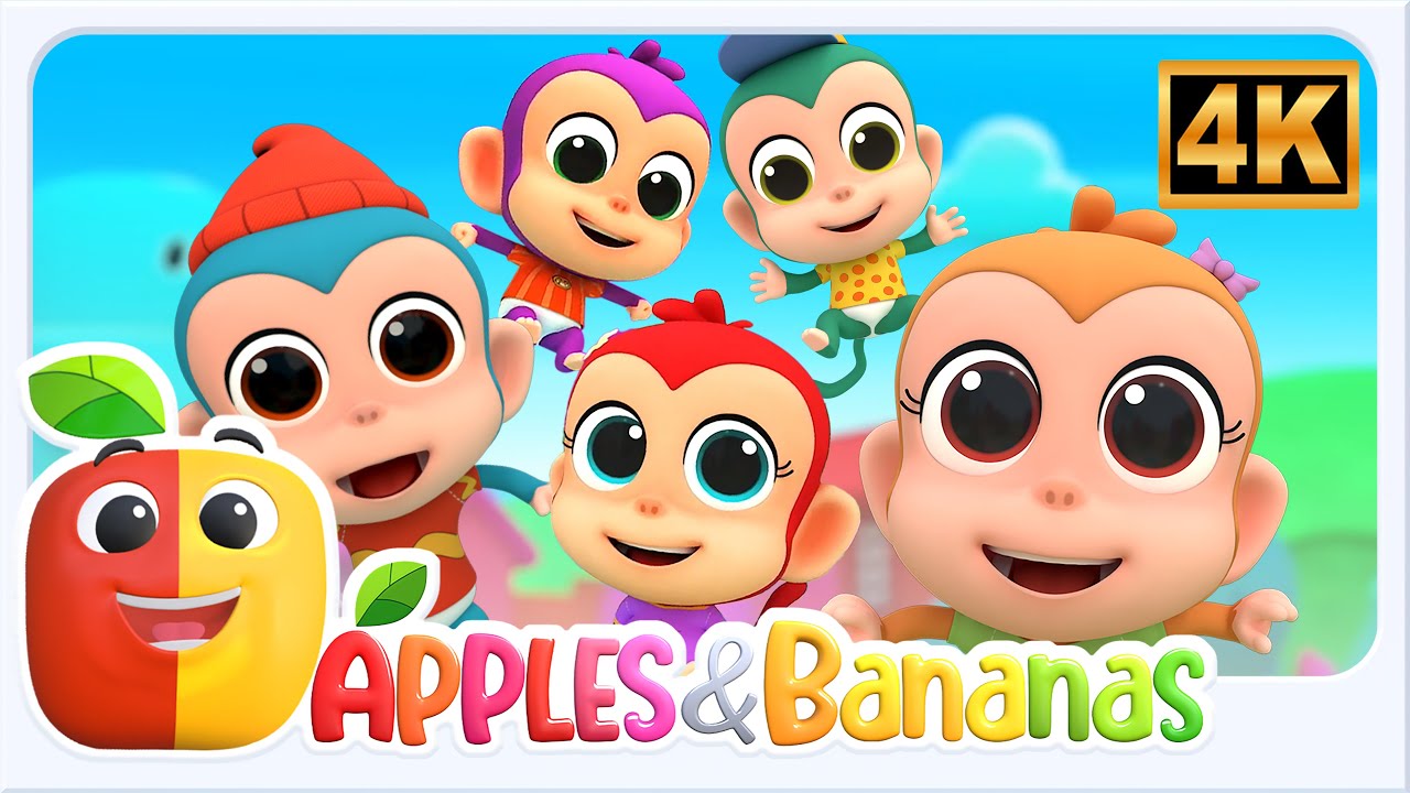 Five Little Monkeys Jumping on the Bed, Nursery Rhymes & Songs for Babies