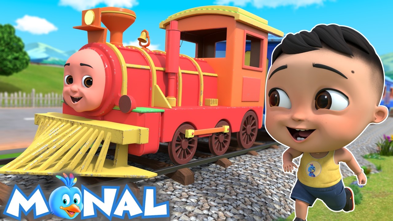 छुक-चुक रेल गाड़ी, Chuk Chuk Rail Gadi Ayi + Popular Hindi Nursery Rhymes @MonalKidsHindi