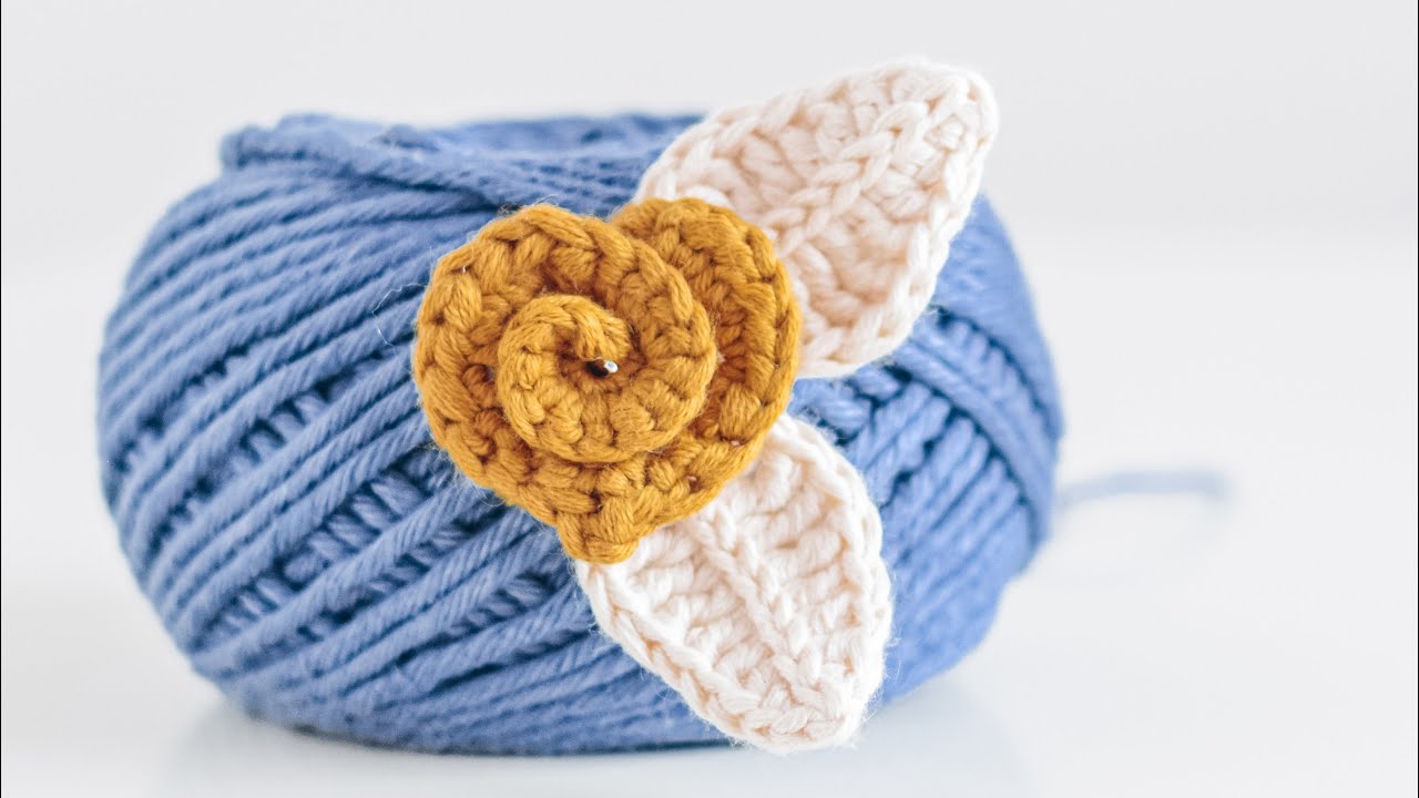 Rosa corazón | téjela en minutos y con los restos de tus hilos