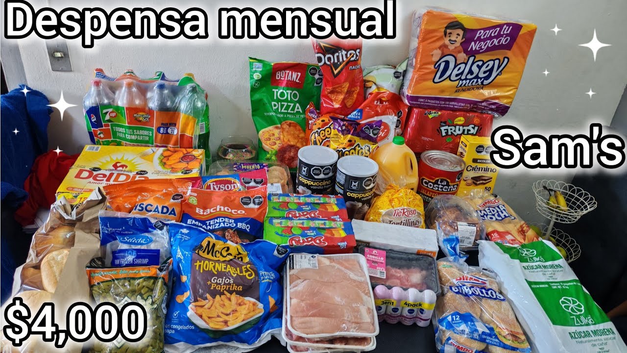 Despensa mensual🛒 Sam's ✨$4,000