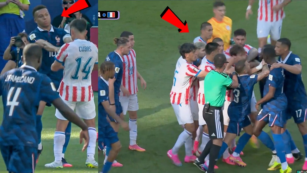 France vs Paraguay Players Fifght | kylian Mbappe Fight with Paraguay | France vs Paraguay Round 16
