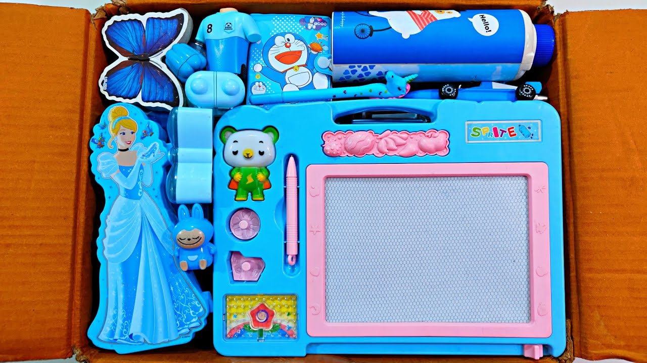 Classic Blue Stationery Collection - Pencil Box, Sketch board, Eraser, Sharpener, Geometry, Notebook