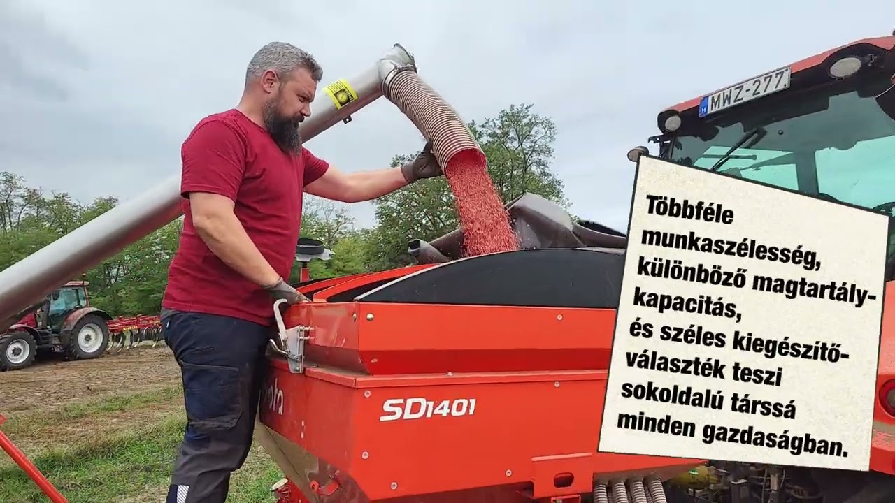 🌱 Kubota SD1401 – precíz vetés, minimális üzemóra