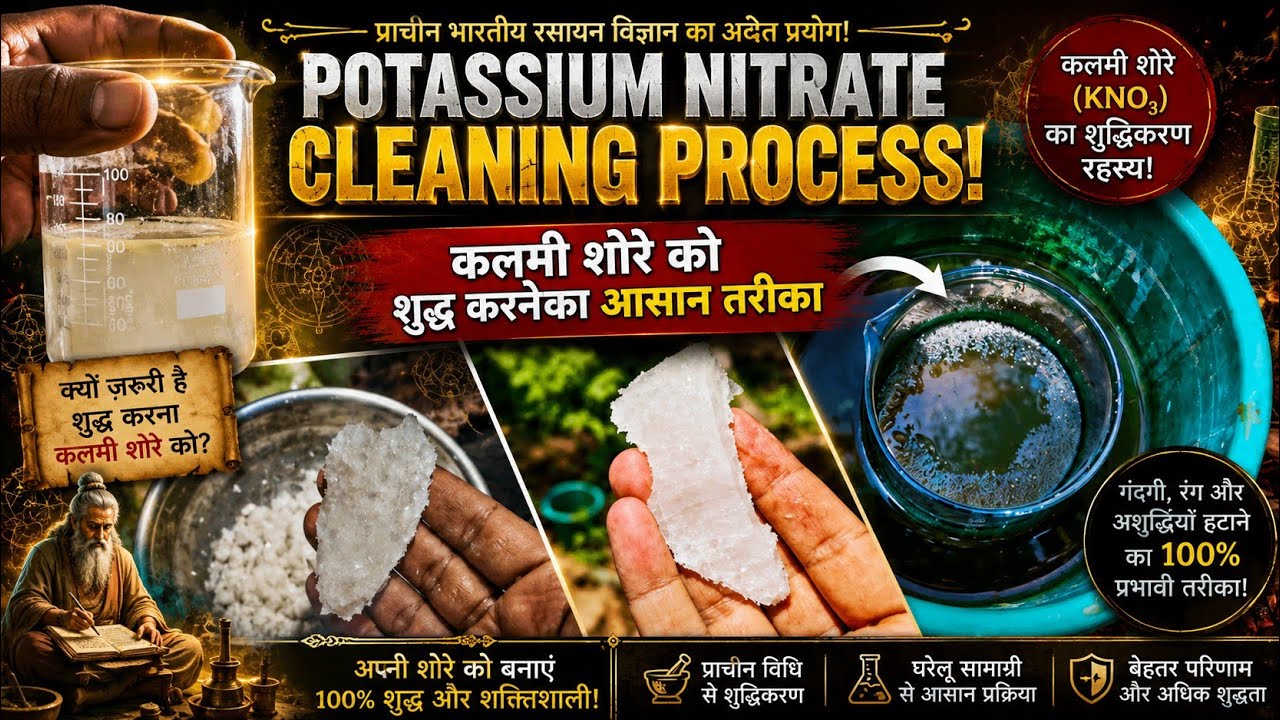 Potassium Nitrate Cleaning Process।। कलमी शोरे को शुद्ध करने का सरल और आसान तरीका