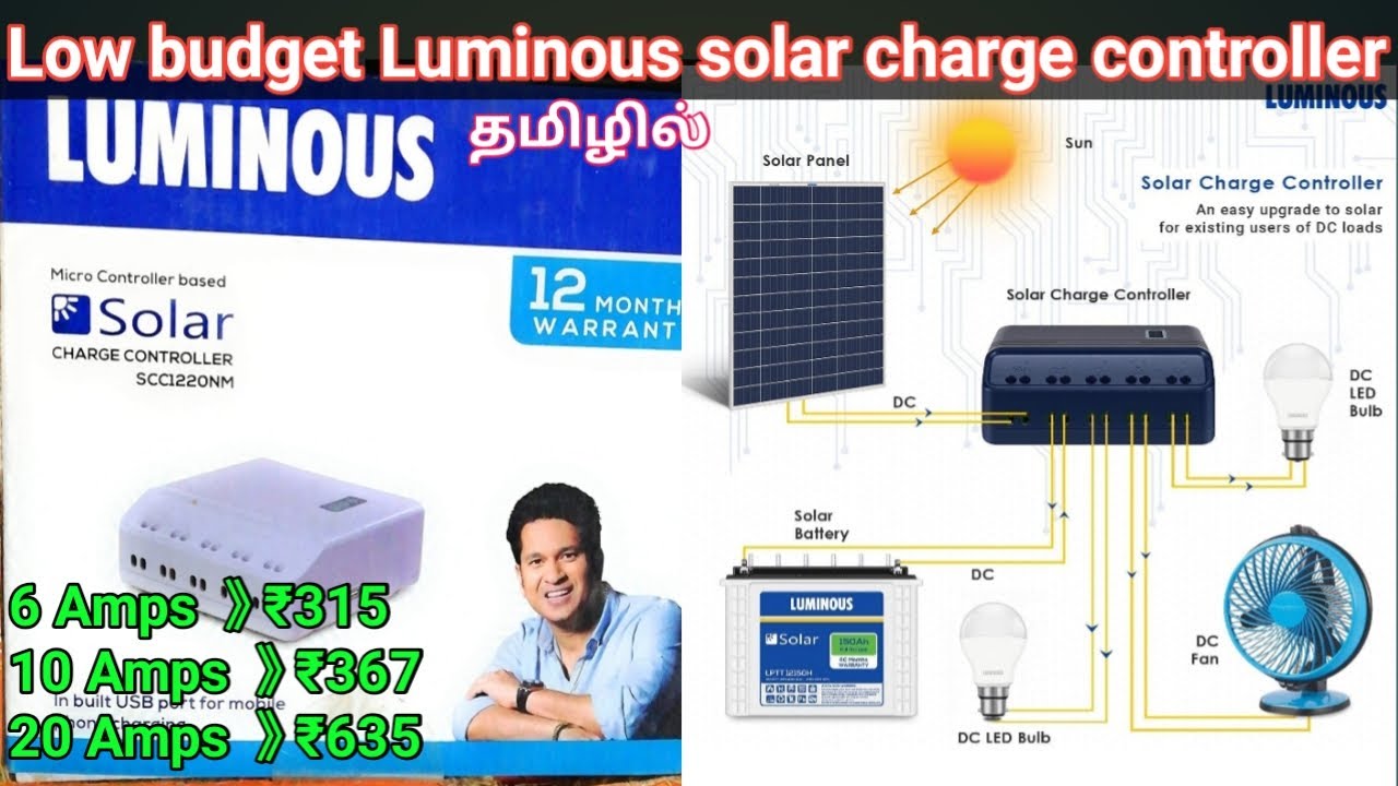 Low budget Luminous solar charge controller tamil | Best budget solar charge controller | Luminous