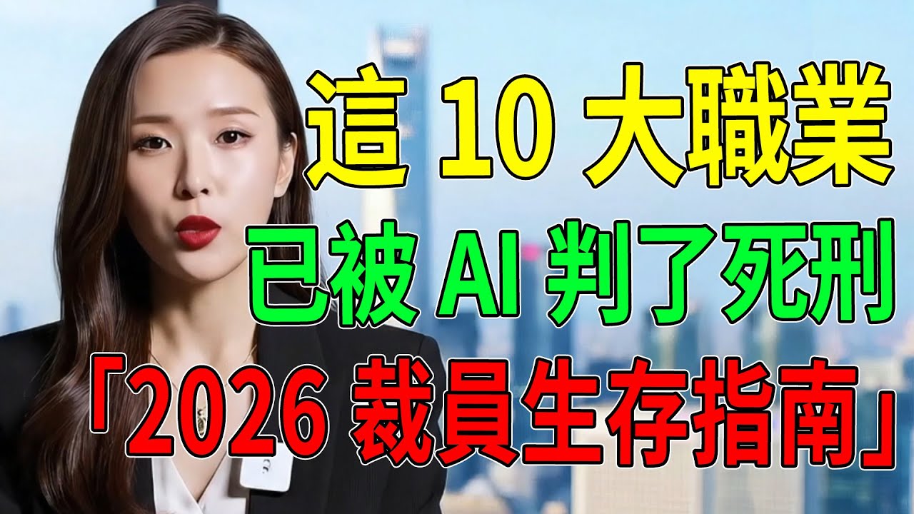 全網第一份「2026裁員生存指南」：為什麼拿到N+3反而死得更快？這10大職業已被AI判了死刑，最後一個你絕對想不到！#2026大裁員#矽穀血洗#中產返貧#AI替代#經濟危機#財務陷阱