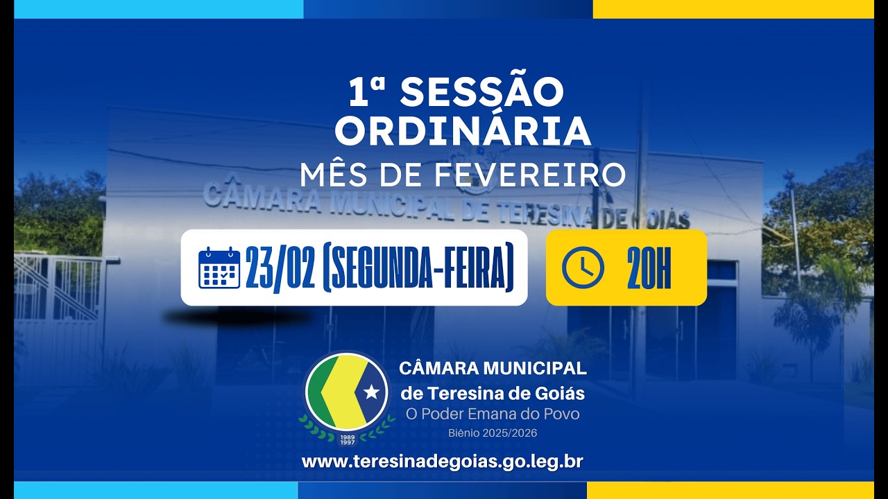 Primeira Sessão Ordinária do mês de Fevereiro - Câmara Municipal de Teresina de Goiás