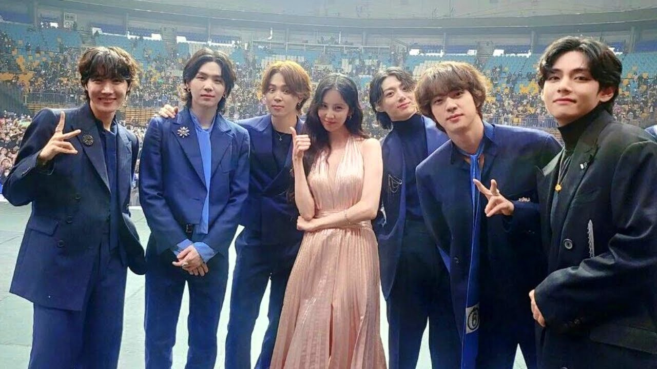 BTS with Girls Generation Seohyun & TXT at TMA, BTS Sweet Moment with SNSD, Fact Music Awards jimin