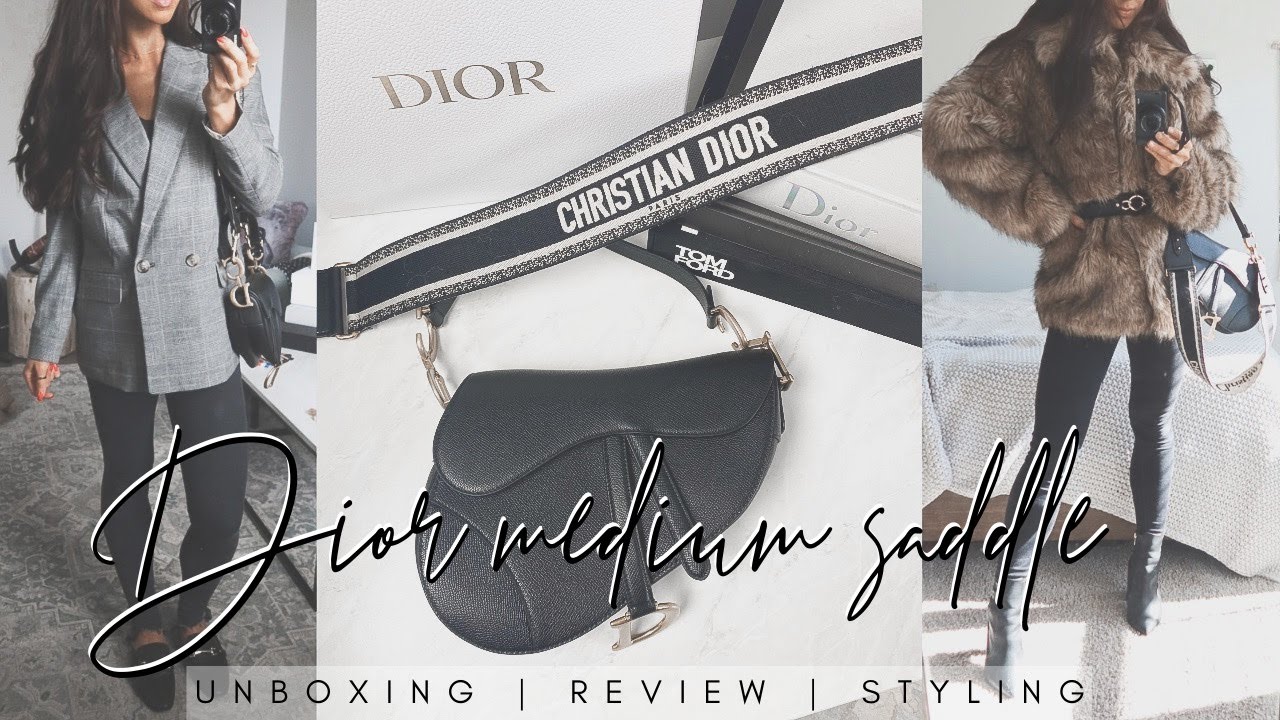 DIOR MEDIUM SADDLE UNBOXING, REVIEW, + STYLING | Luxury Bag Review | Em Duncan
