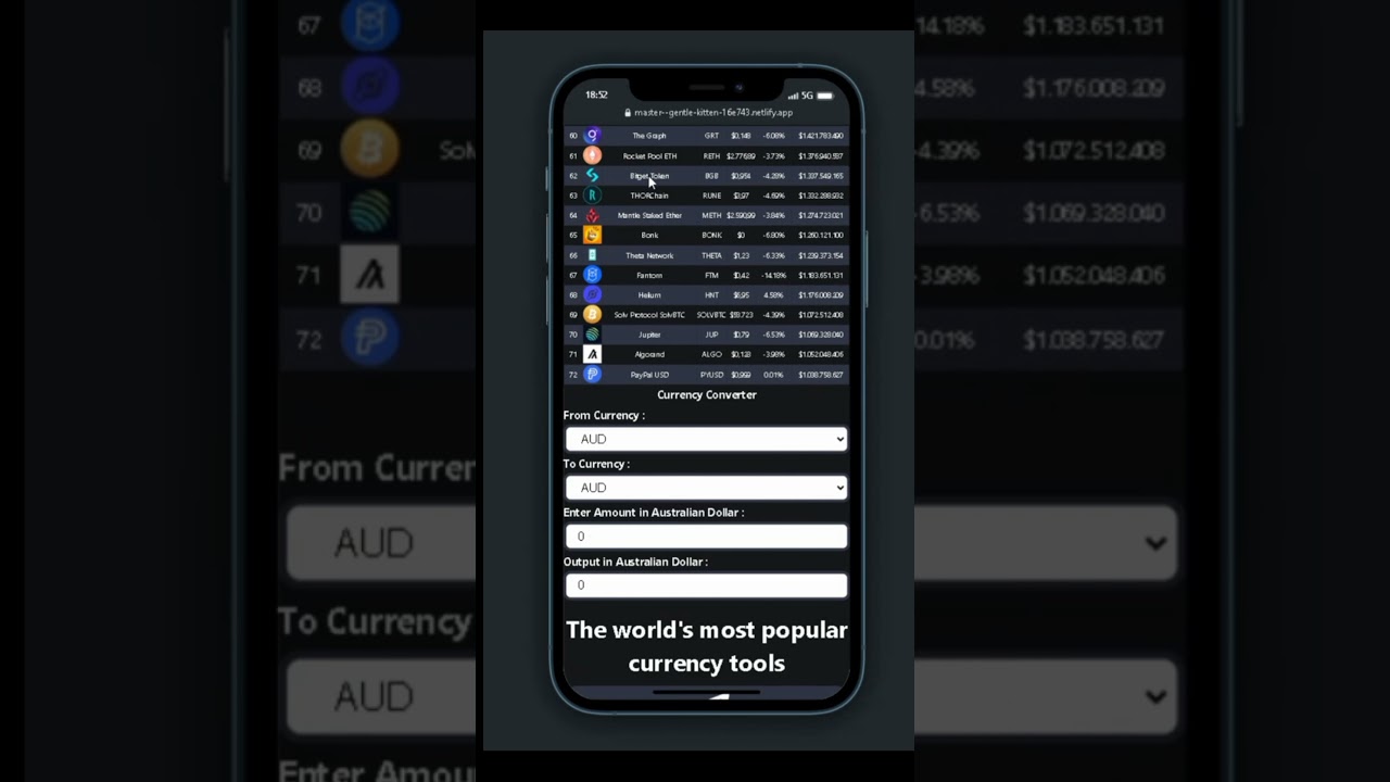 Real time Crypto Website (ReactJs/ChartJs)