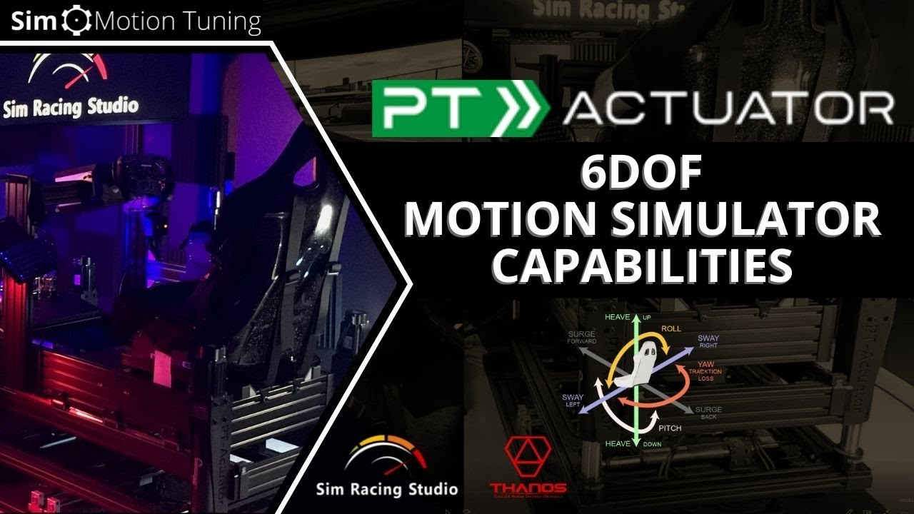 Motion Capabilities of the PT Actuator 6DOF Simracing Motion Simulator / Sim Racing Studio