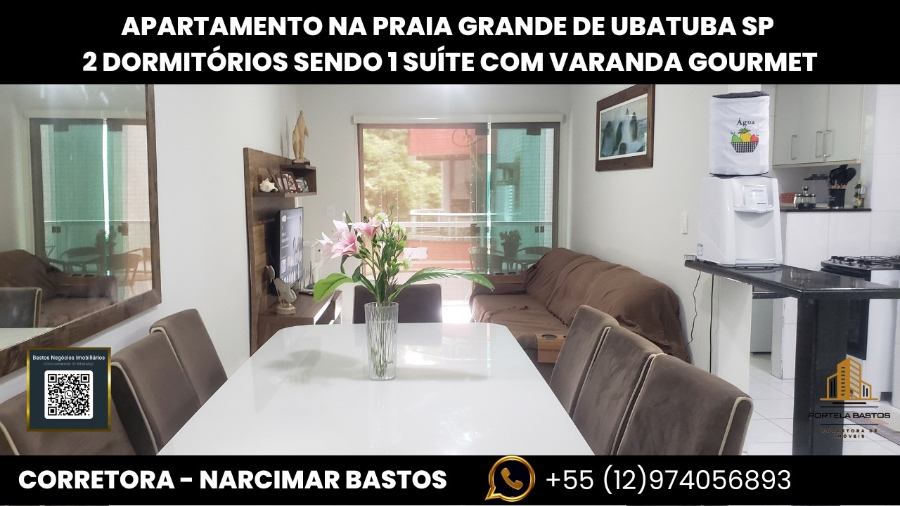 Apartamento de 2 dormitórios a venda com 93 metros, poucos passos do mar, área nobre da Praia Grande