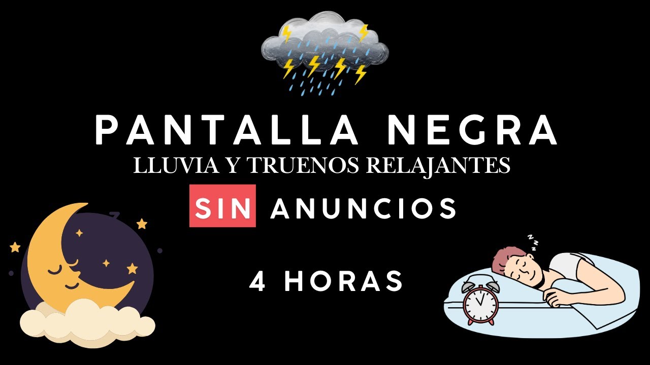 Pantalla Negra con Sonido de Lluvia Suave – 4 Horas