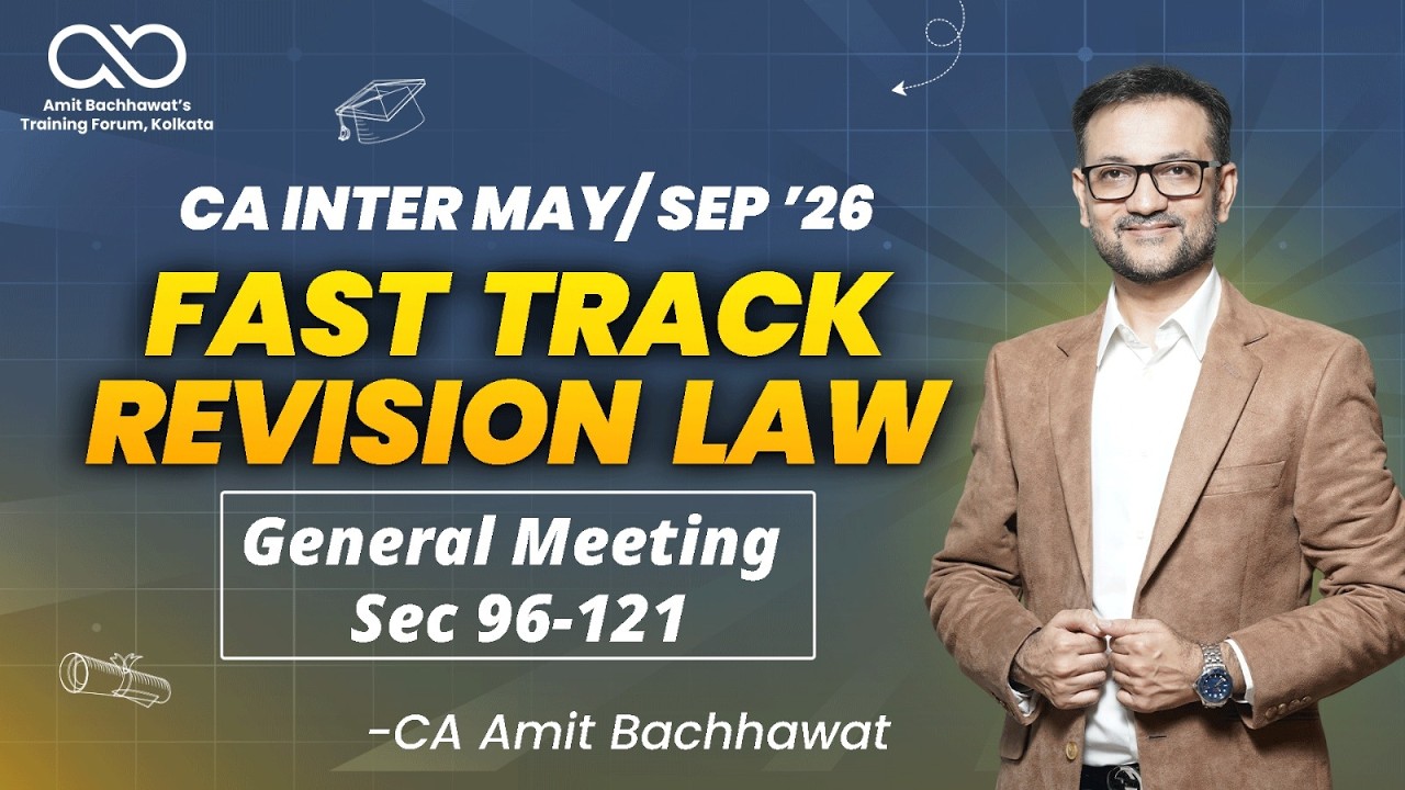 Company Law One Shot Revision | Types of General Meeting Revision | CA Inter Company Law