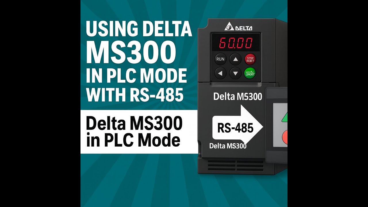 Delta MS300 PLC Mode + RS485 HMI DOP107EV Communication only with VFD | Full Tutorial