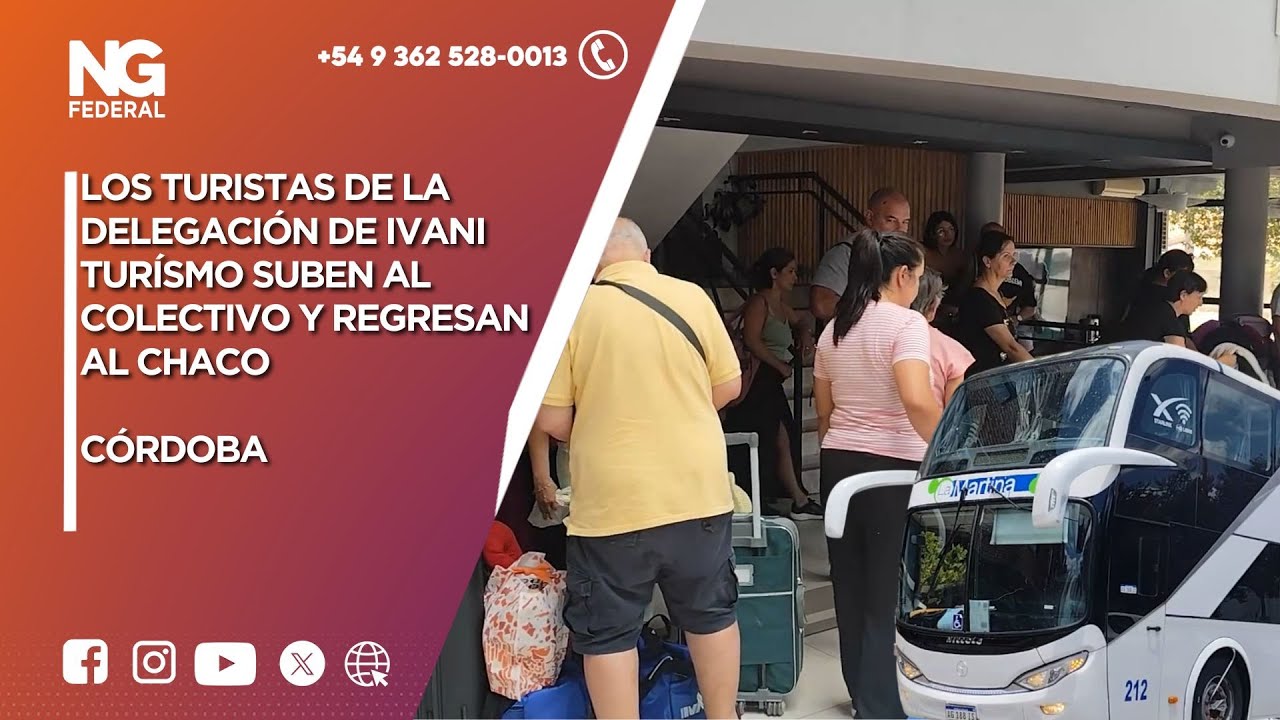 NGFEDERAL  -  LOS TURISTAS DE LA DELEGACIÓN DE IVANI TURÍSMO SUBEN AL COLECTIVO Y REGRESAN AL CHACO