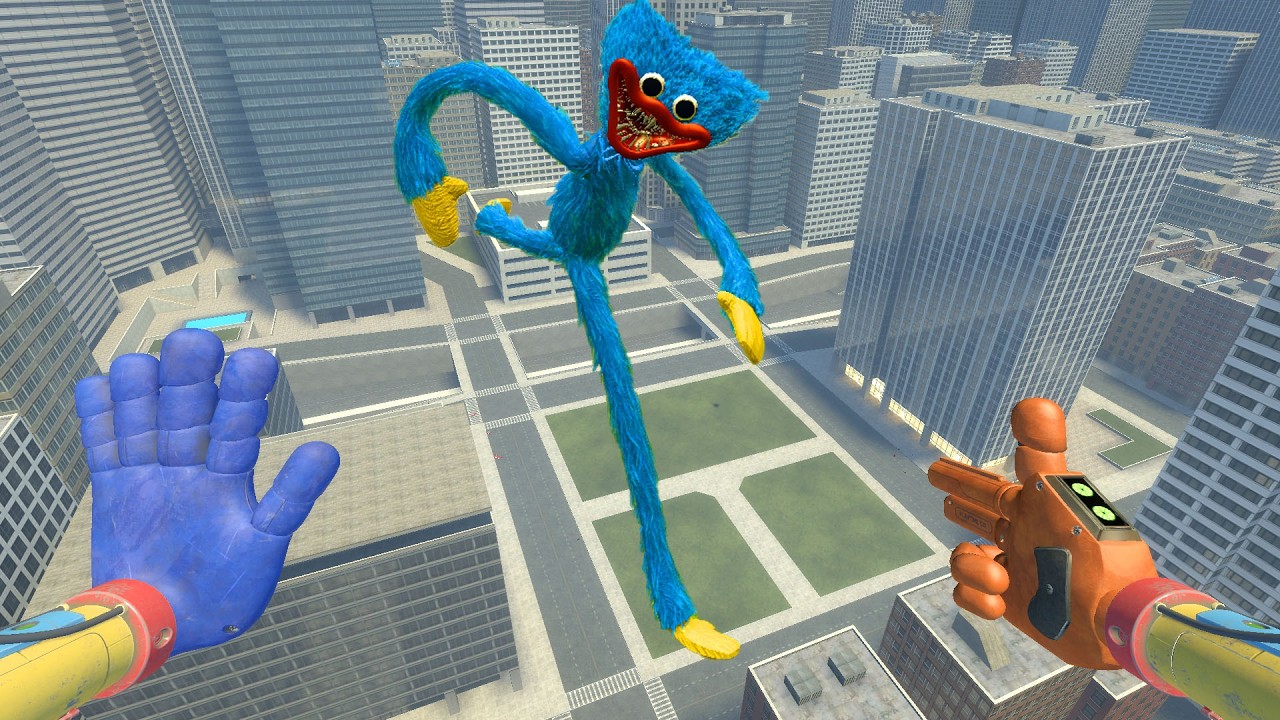 GIANT HUGGY WUGGY FROM POPPY PLAYTIME ATTACKS THE CITY FROM ABOVE! 😱 | GARRY'S MOD