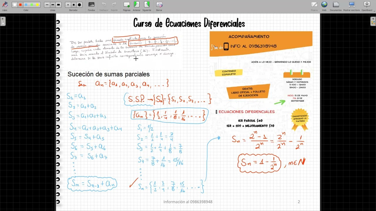 Ecuaciones Diferenciales Sucesiones y Series | Clase 2