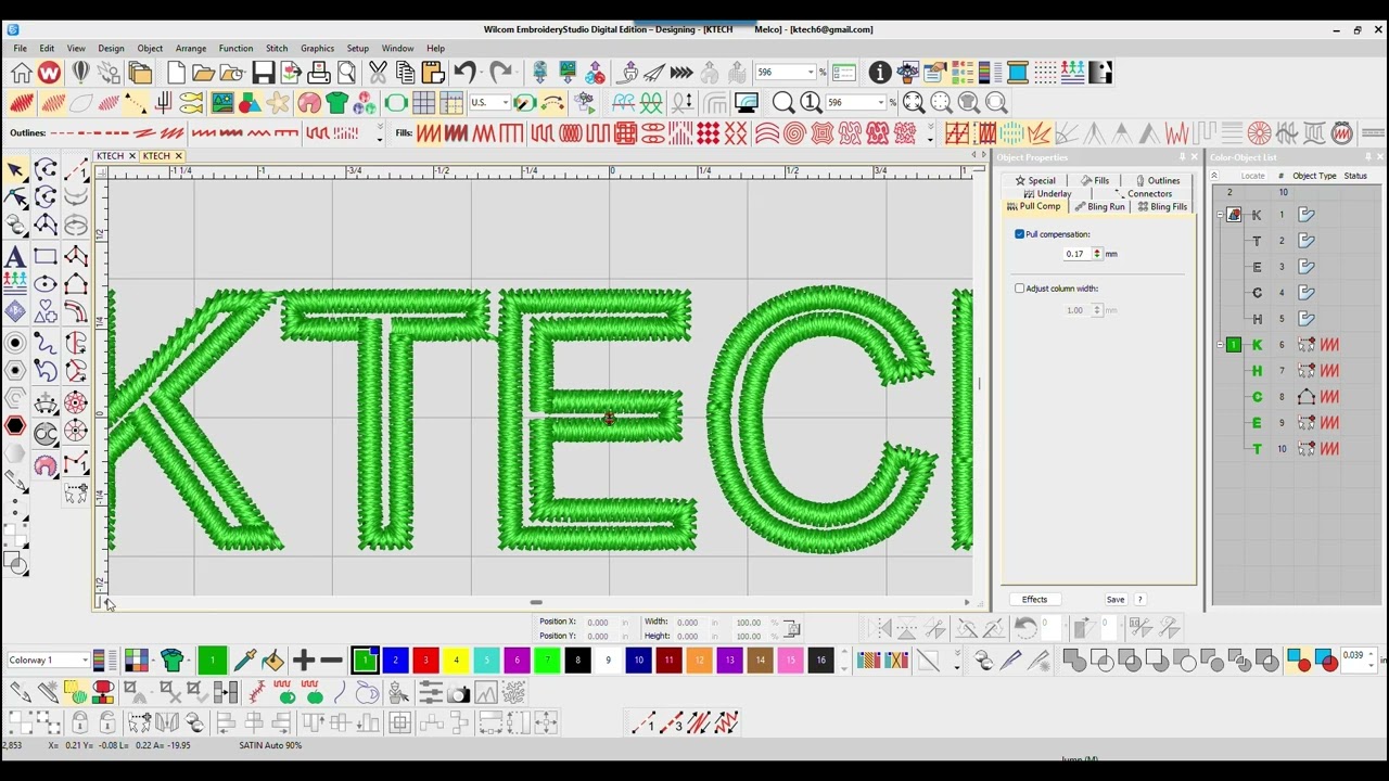 Digitizing Text using Illustrator and Wilcom