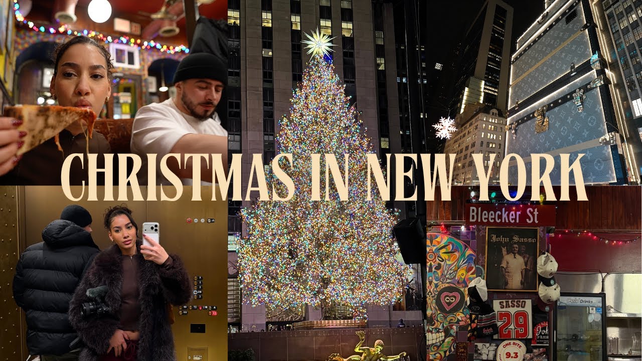 Christmas in New York ❆ shopping in soho, rockefeller, light show, famous pizza | Vlogmas day 10