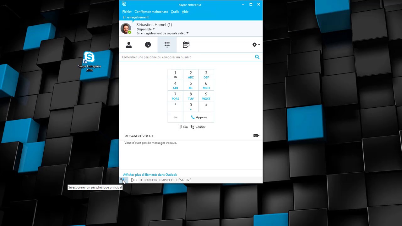 Utiliser Skype entreprise-Faire un appel téléphonique