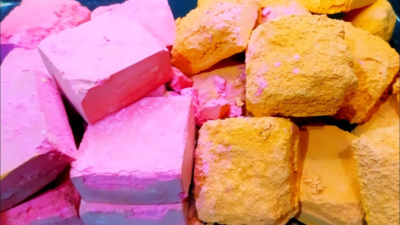 Soft colored gym chalk blocks ،oddlysatisfying #asmr #satisfying #relax
