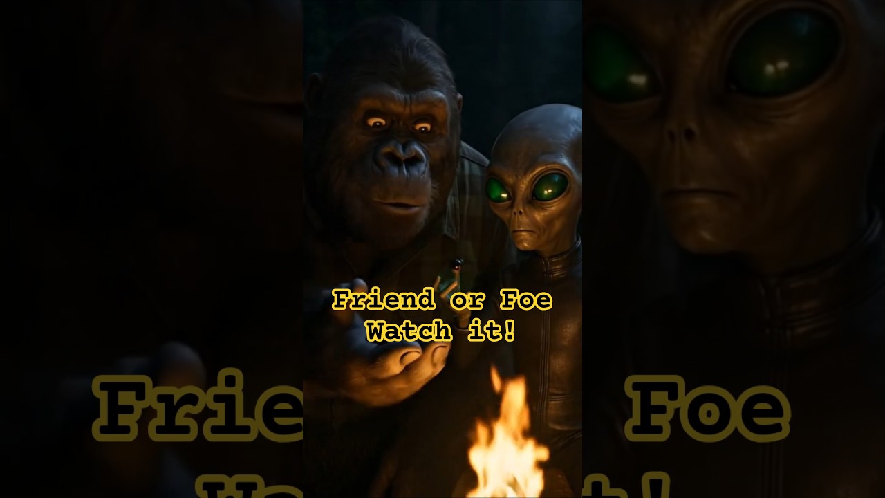 Bigfoot Meets an Alien&hellip; and They Become Friends! #shorts