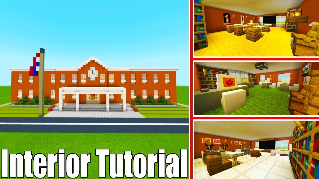 Minecraft Tutorial: How To Make A School Part 2 Interior 