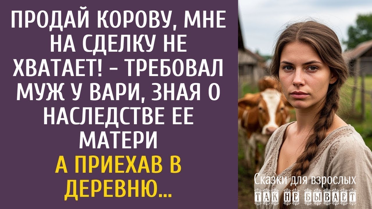 Продай корову, мне на сделку не хватает! - требовал муж у Вари, зная о наследстве ее матери…