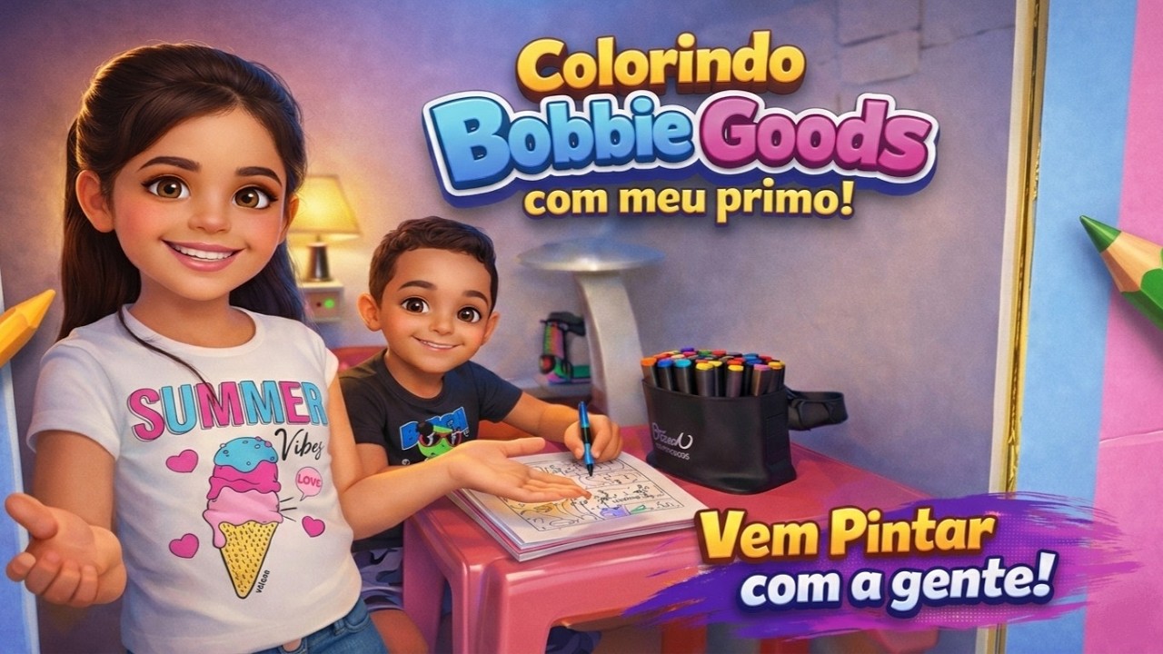 Colorindo Bobbie Goods com meu Primo! 🖍️✨ (Vem pintar com a gente)