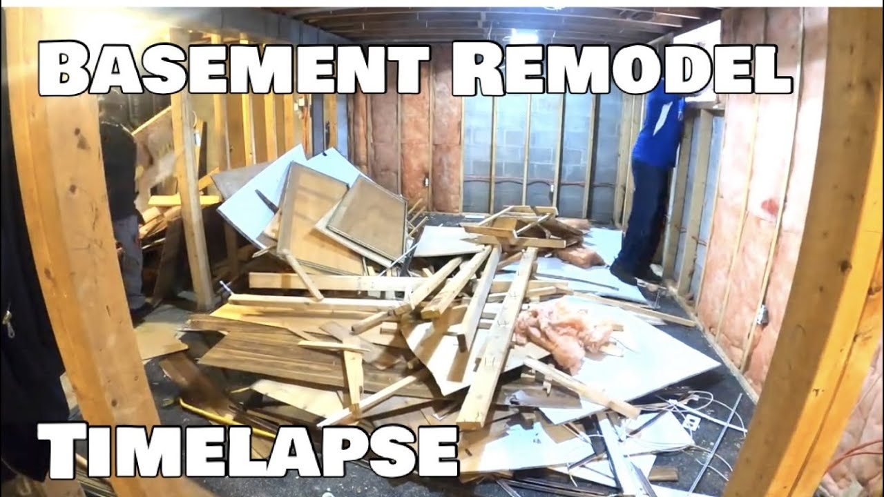 Basement Remodel Time Lapse- Start To Finish In 33 Minutes
