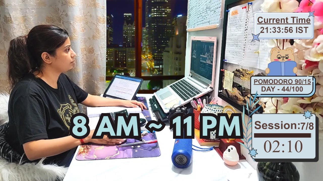 LIVE Study With Me (90 min study + 10 min break) | 🔥 Fire Crackling Sound | Pomodoro