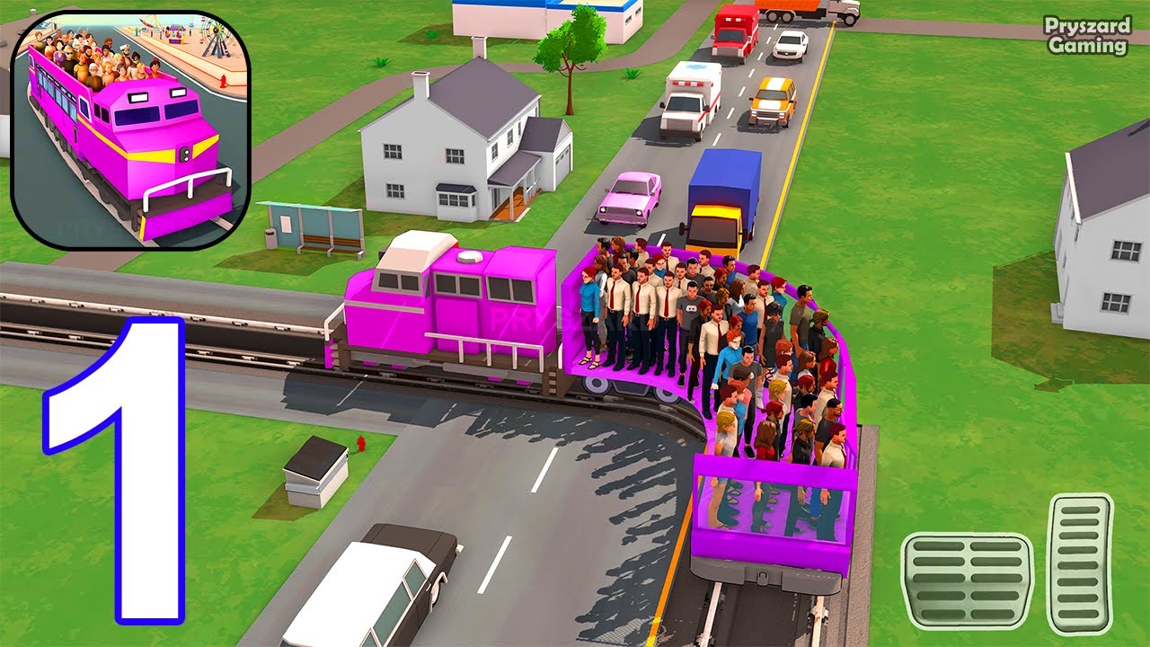 Passenger Express Train Game - Gameplay Walkthrough Part 1 Stickman Amusement Park (iOS, Android)