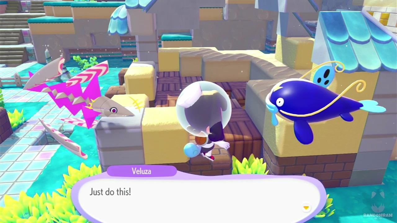 a conversation between veluza and whiscash in pokemon pokopia