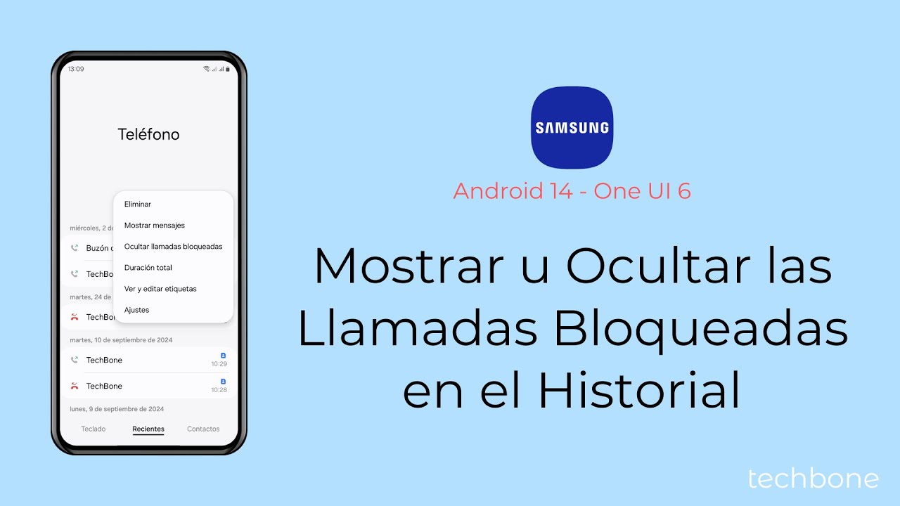 Mostrar u Ocultar las Llamadas Bloqueadas en el Historial - Samsung [Android 14 - One UI 6]