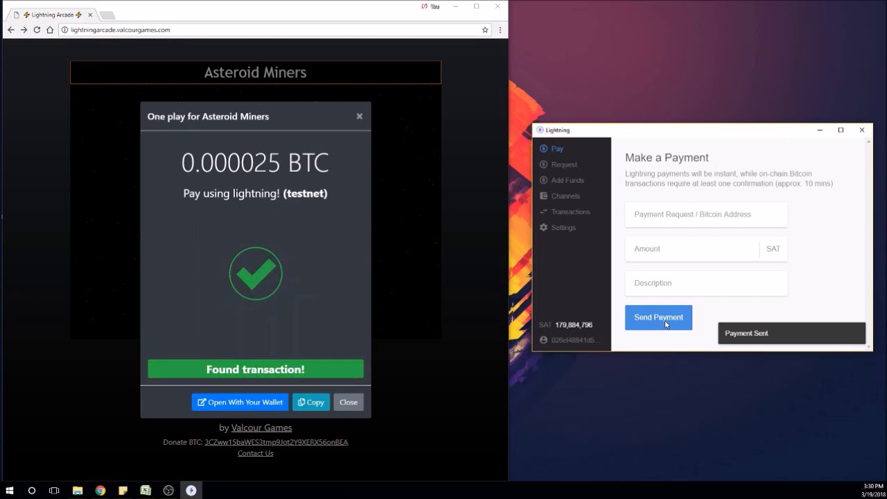 Arcade Game paid for using BTC Lightning Network