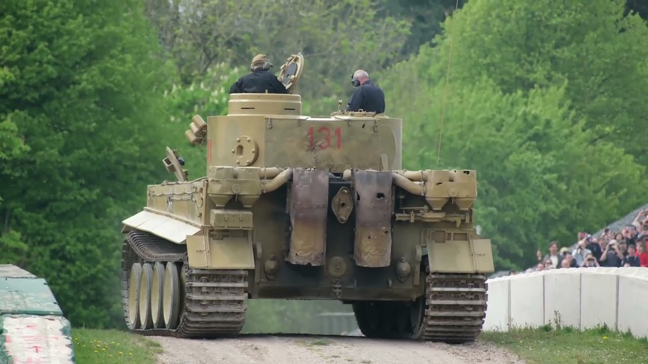Main display during Tiger Day April 2025. Artillery display & reenactment of capture of Tiger 131