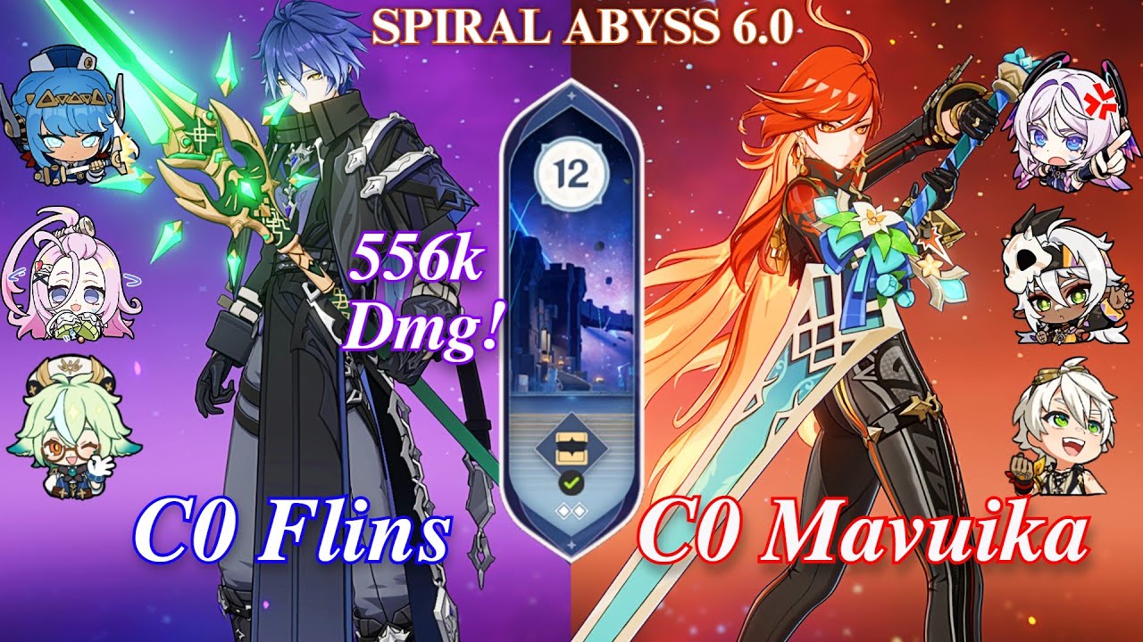 C0 FLINS & C0 Mavuika | SPIRAL ABYSS 6.0 | Floor 12 | 9 * |Genshin Impact