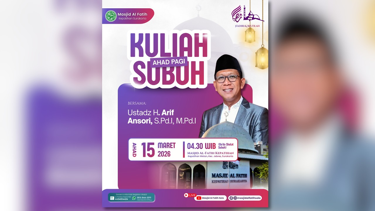 [LIVE] KULIAH SUBUH AHAD PAGI | USTADZ H. Arif Ansori, S.Pdi., M.Pdi