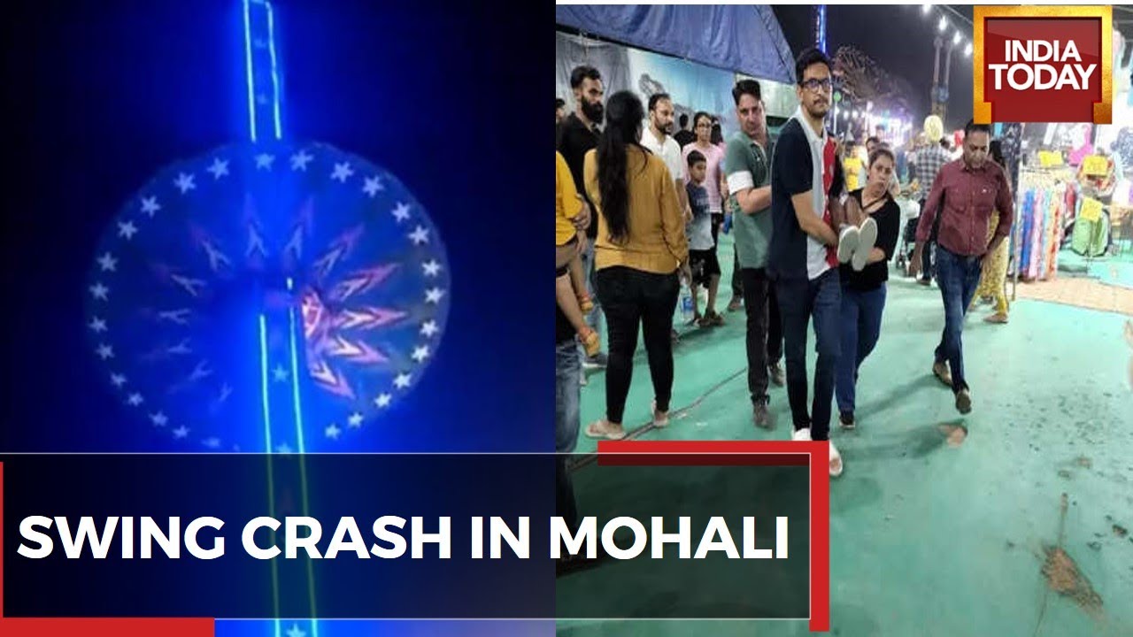Giant Swing Crashes In Mohali; Several Children, Women Injured | Punjab Mela Accident Video