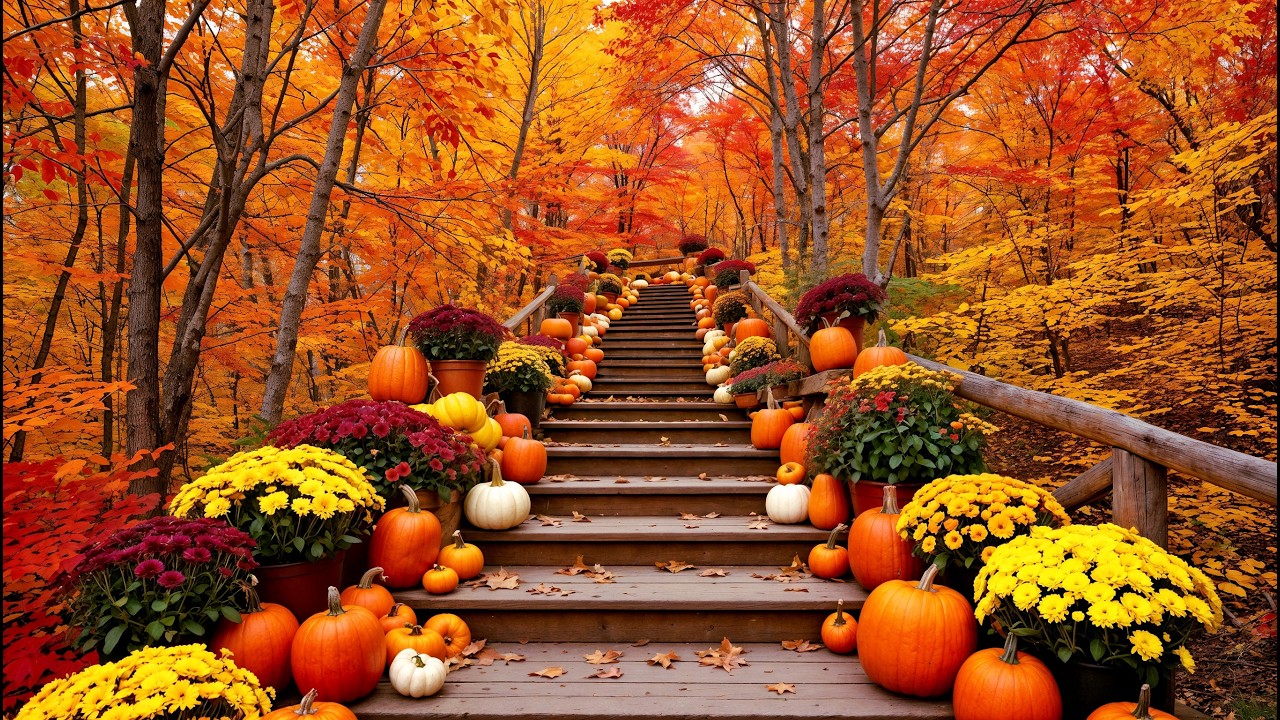 Красивый осенний пейзаж 🍁 Успокаивающая осенняя музыка для расслабления, снятия стресса и тревоги.