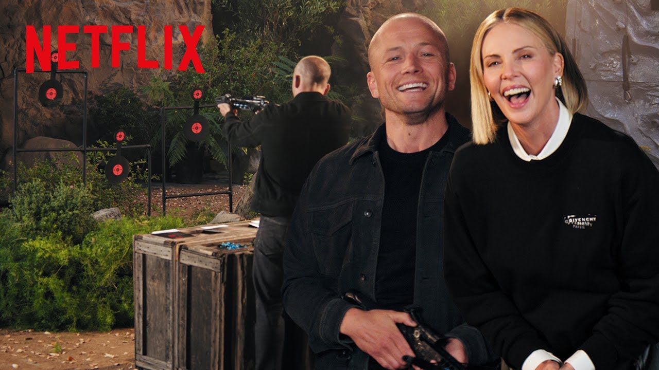 Charlize Theron and Taron Egerton have a crowsbow duel | Apex | AfricaOnNetflix